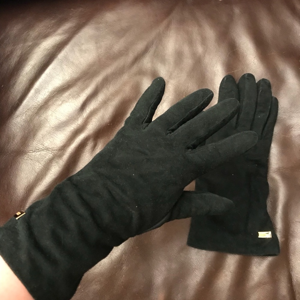 Moschino suede gloves in black